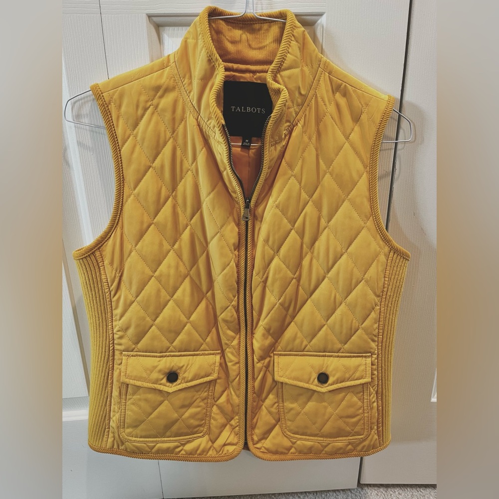 Talbots Yellow Quilted Vest